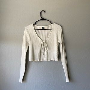 Wild Fable Ribbed Tie-Front Top